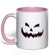 Чашка з кольоровою ручкою halloween smile Ніжно рожевий фото