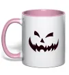 Чашка с цветной ручкой halloween smile Нежно розовый фото