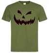 Чоловіча футболка halloween smile Оливковий фото