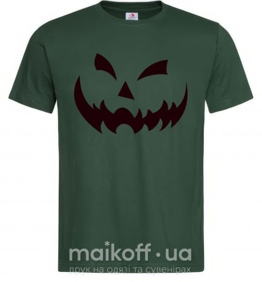 Мужская футболка halloween smile Темно-зеленый фото