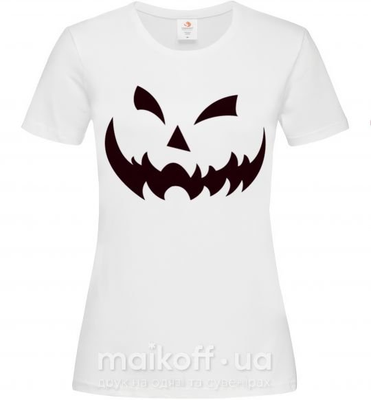 Жіноча футболка halloween smile Білий фото