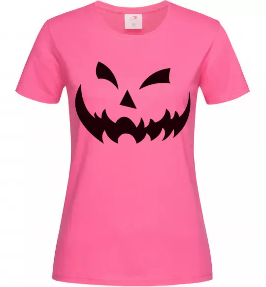 Женская футболка halloween smile Ярко-розовый фото