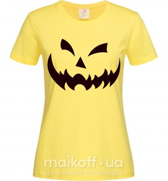 Женская футболка halloween smile Лимонный фото