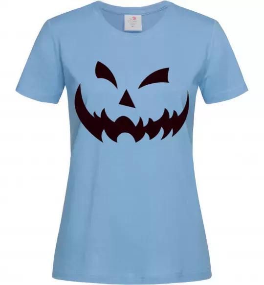 Женская футболка halloween smile Голубой фото