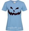 Женская футболка halloween smile Голубой фото