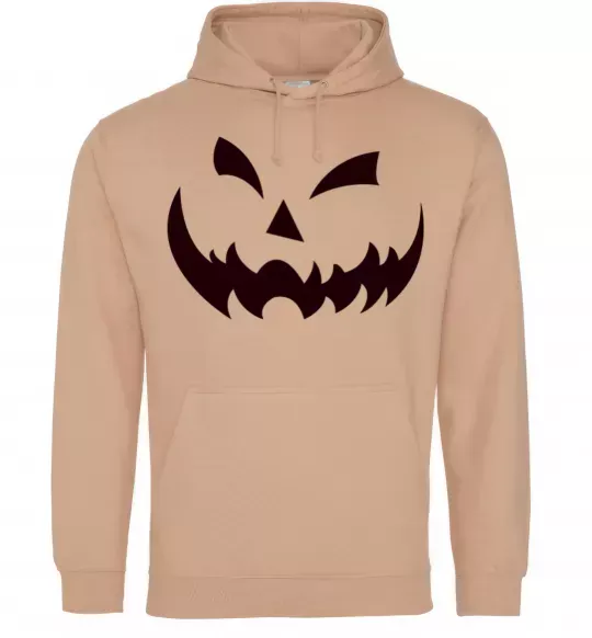 Мужская толстовка (худи) halloween smile Песочный фото