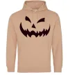 Мужская толстовка (худи) halloween smile Песочный фото