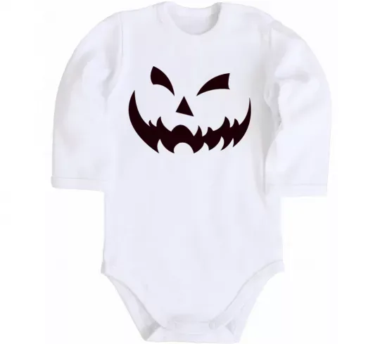 Детский боди halloween smile Белый фото