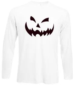 Лонгслів Happy Halloween гарбуз-людина Білий фото Лонгслів Happy Halloween гарбуз-людина Білий фото