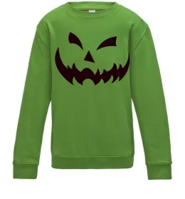 Детский Свитшот halloween smile Лаймовый фото