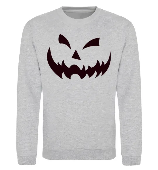 Світшот halloween smile Сірий меланж фото