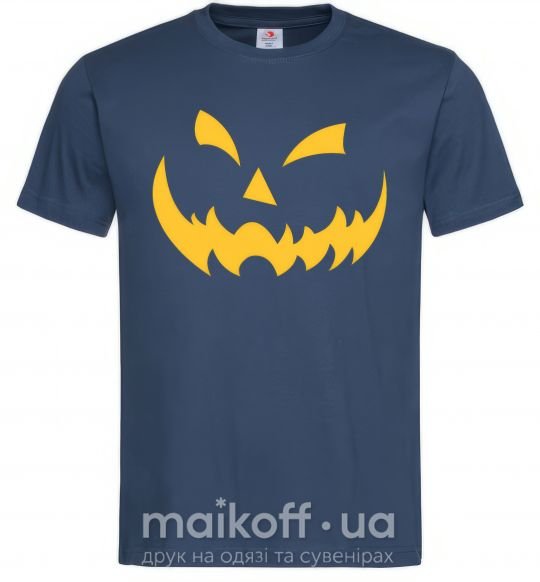 Мужская футболка halloween smile Темно-синий фото
