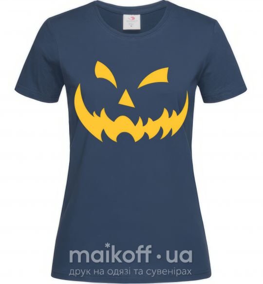 Женская футболка halloween smile Темно-синий фото