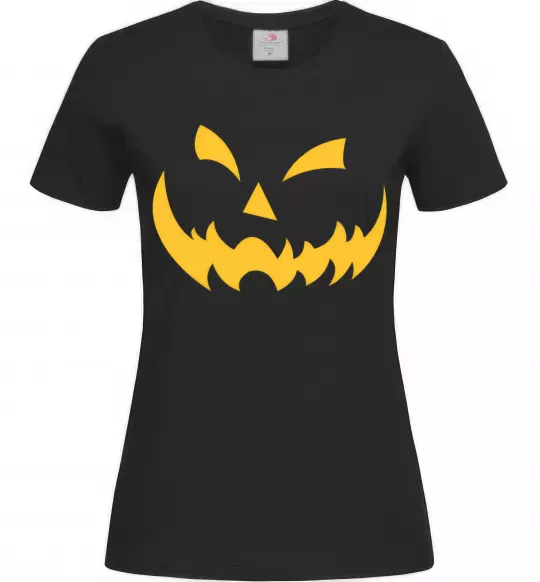 Женская футболка halloween smile Черный фото