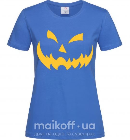 Женская футболка halloween smile Ярко-синий фото