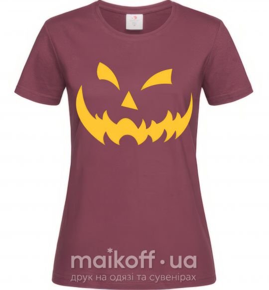 Жіноча футболка halloween smile Бордовий фото