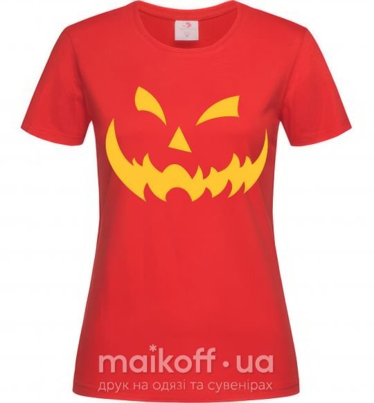 Жіноча футболка halloween smile Червоний фото