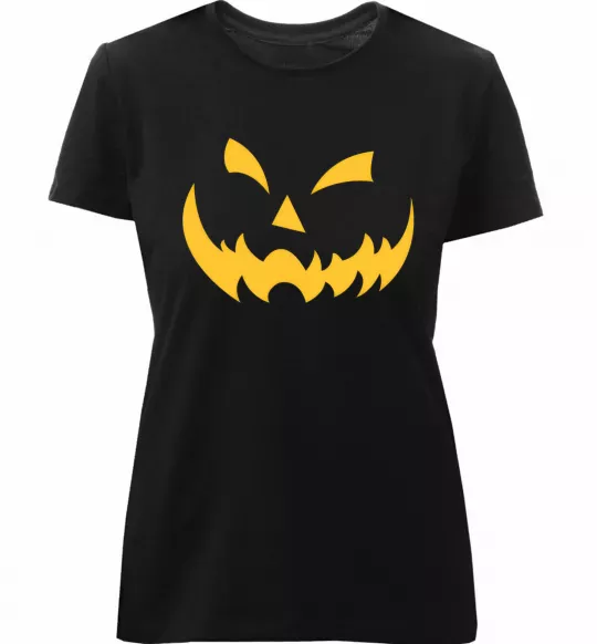 Жіноча преміум футболка halloween smile Чорний фото