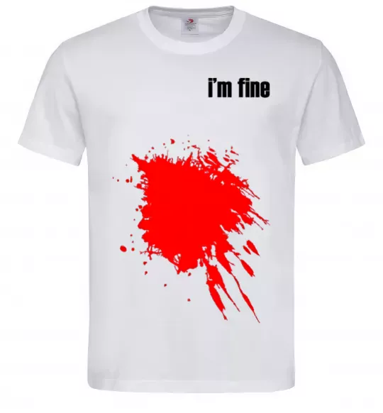 Мужская футболка i'm fine Белый фото