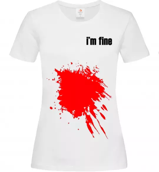 Жіноча футболка i'm fine Білий фото