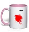 Чашка з кольоровою ручкою i'm fine Ніжно рожевий фото