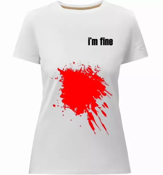 Женская премиум футболка i'm fine Белый фото