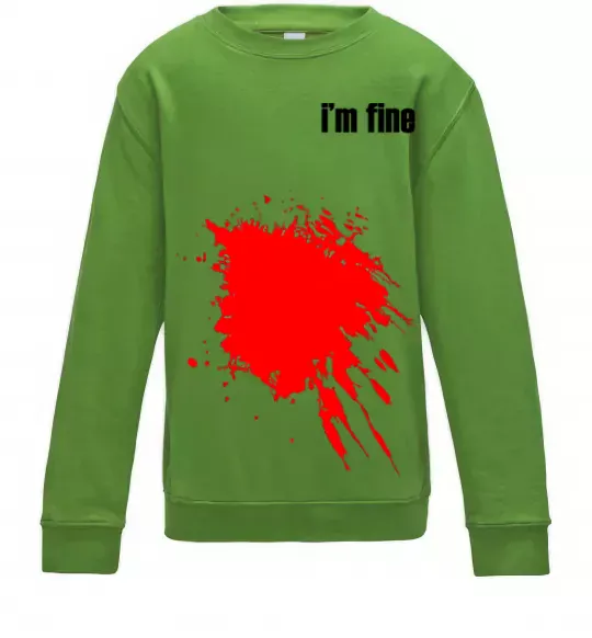 Дитячий світшот i'm fine Лаймовий фото