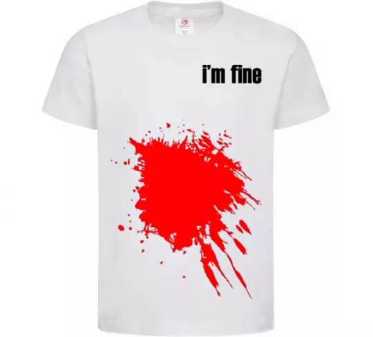 Дитяча футболка i'm fine Білий фото
