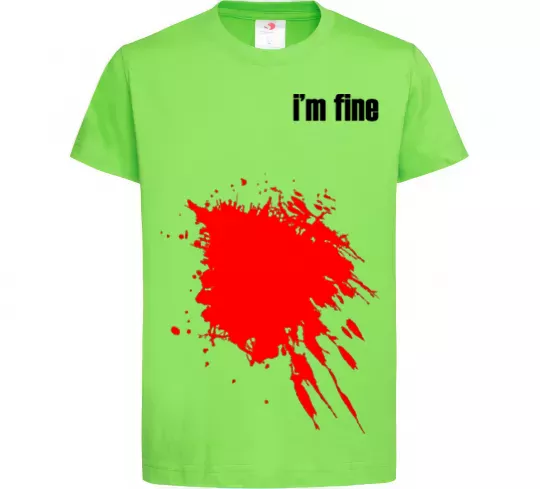 Дитяча футболка i'm fine Лаймовий фото