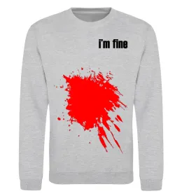 Свитшот i'm fine Серый меланж фото