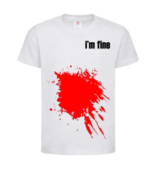 Детская футболка i'm fine Белый фото
