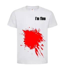 Детская футболка i'm fine Белый фото