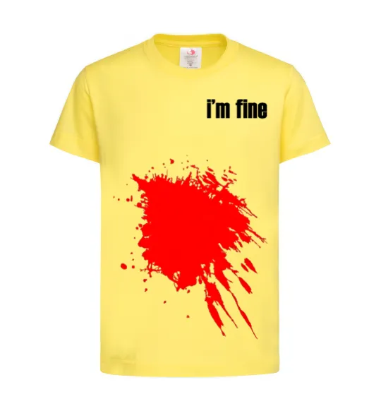 Детская футболка i'm fine Лимонный фото
