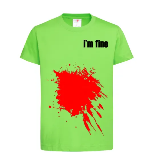 Детская футболка i'm fine Лаймовый фото