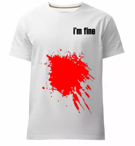 Мужская премиум футболка i'm fine Белый фото