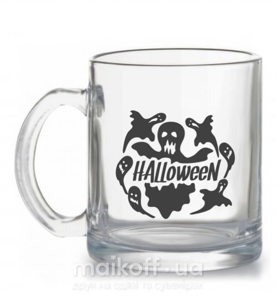 Чашка стеклянная Halloween ghosts Прозрачный фото