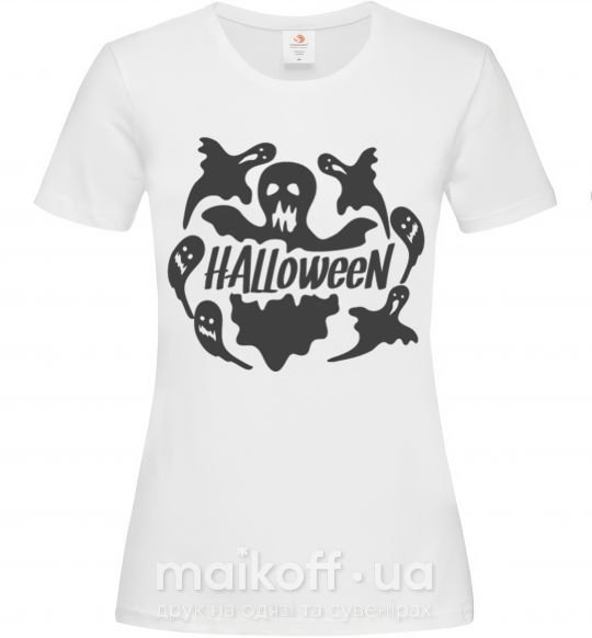 Женская футболка Halloween ghosts Белый фото