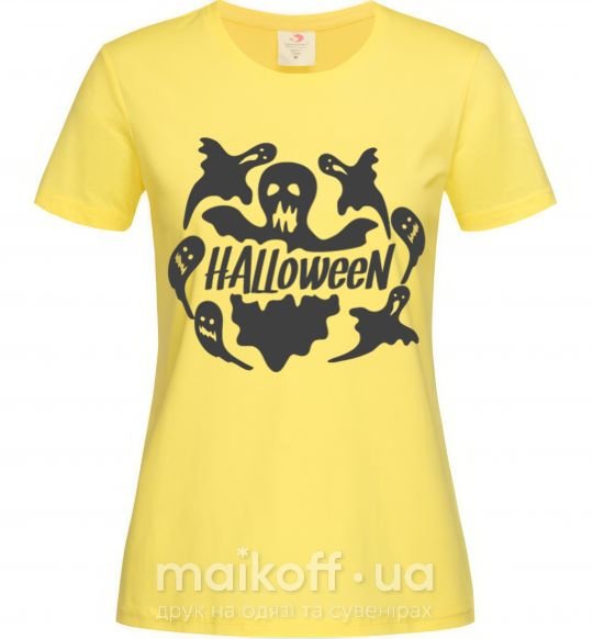 Жіноча футболка Halloween ghosts Лимонний фото