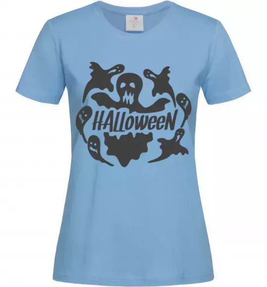 Женская футболка Halloween ghosts Голубой фото