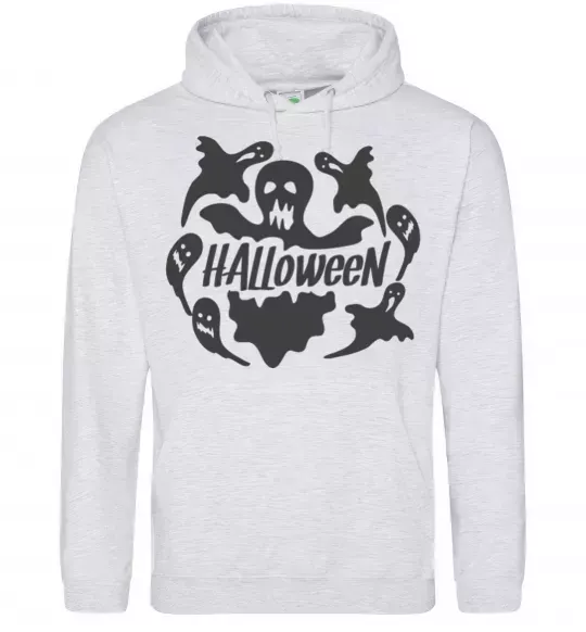 Чоловіча толстовка (худі) Halloween ghosts Сірий меланж фото