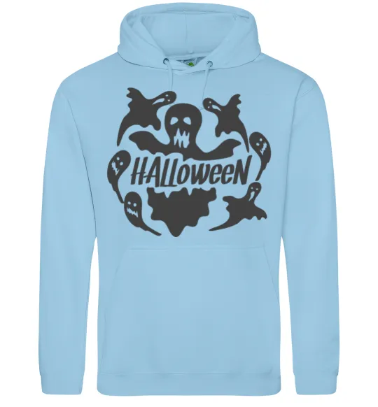 Женская толстовка (худи) Halloween ghosts Голубой фото