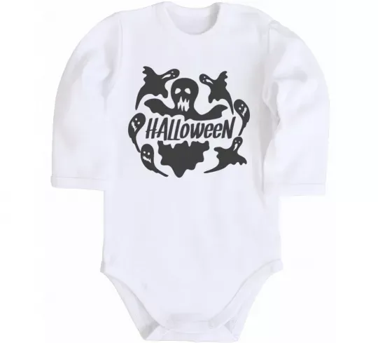 Дитячий бодік Halloween ghosts Білий фото