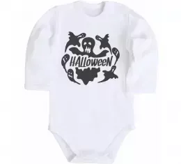 Детский боди Halloween ghosts Белый фото