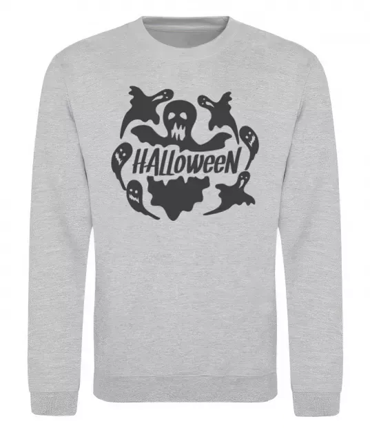 Свитшот Halloween ghosts Серый меланж фото