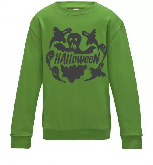 Дитячий світшот Halloween ghosts Лаймовий фото