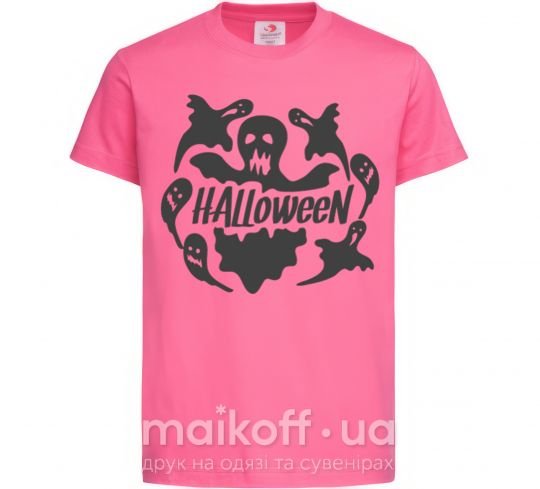 Детская футболка Halloween ghosts Ярко-розовый фото