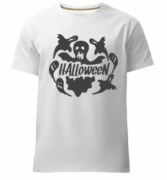Мужская премиум футболка Halloween ghosts Белый фото