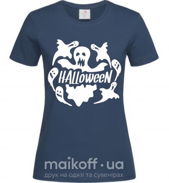 Жіноча футболка Halloween ghosts Темно-синій фото