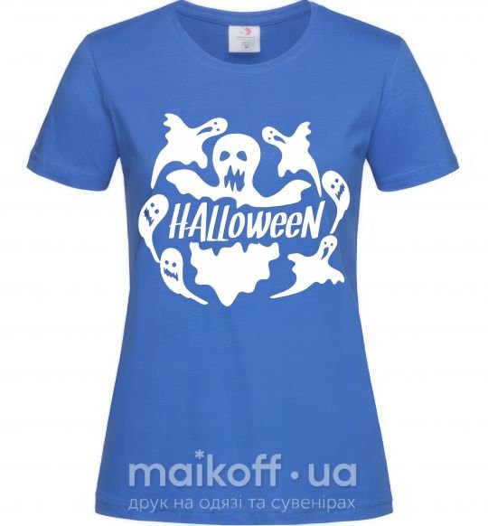 Жіноча футболка Halloween ghosts Яскраво-синій фото
