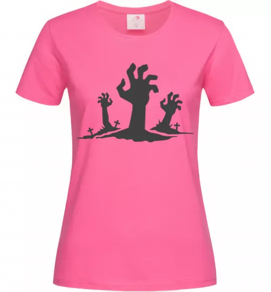 Жіноча футболка Horrible hands Яскраво-рожевий фото